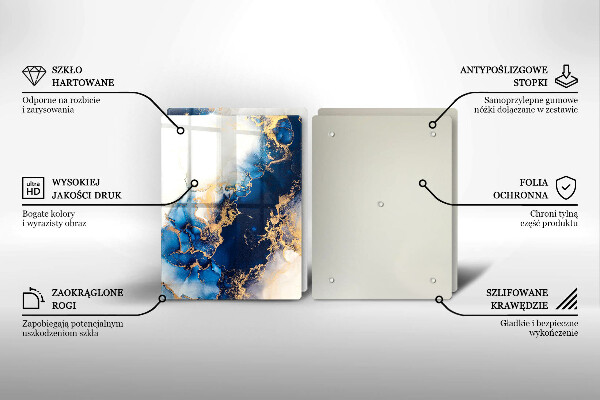 Tagliere in vetro temperato Astrazione con il blu