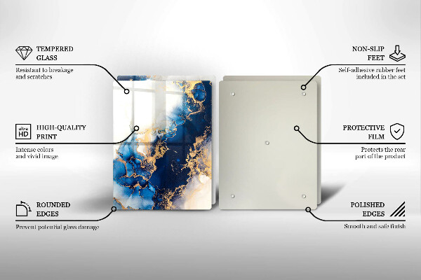 Tagliere in vetro temperato Astrazione con il blu