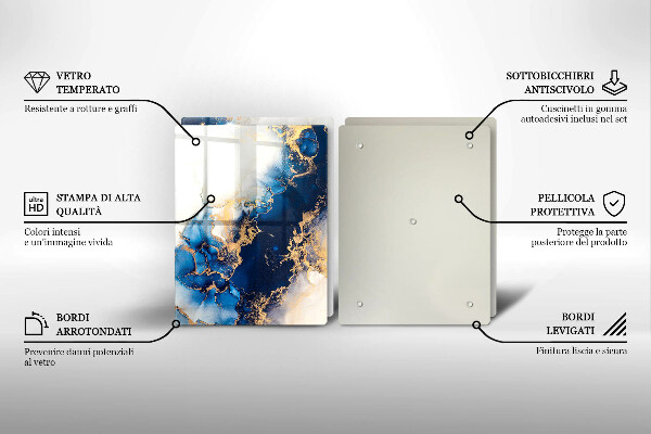 Tagliere in vetro temperato Astrazione con il blu