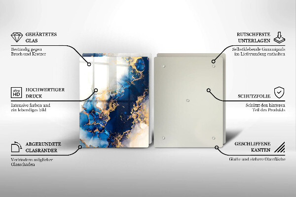 Tagliere in vetro temperato Astrazione con il blu