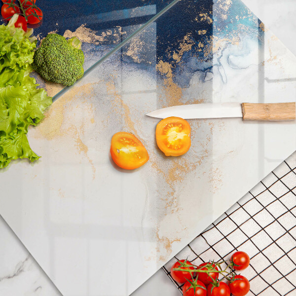 Tagliere in vetro temperato Astrazione con il blu