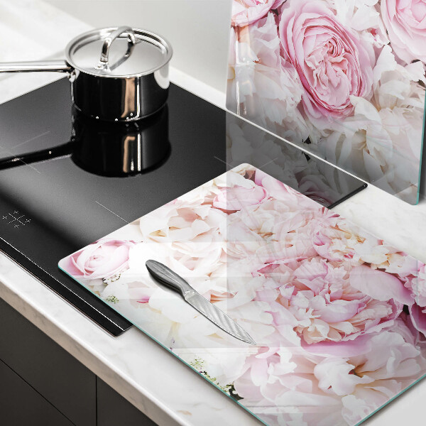 Tagliere in vetro temperato Mazzo di peonia