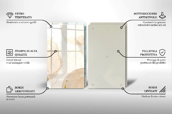 Tagliere in vetro temperato Forme boho luminose