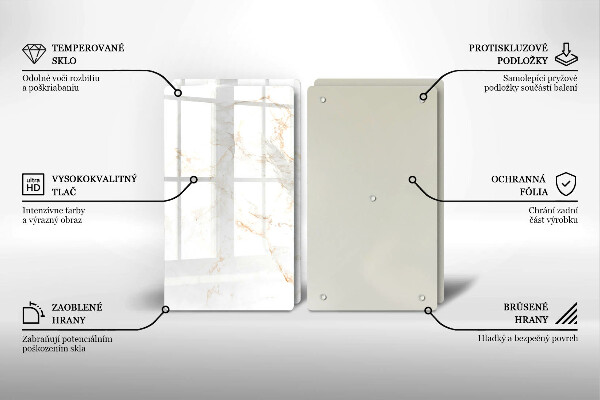 Tagliere in vetro temperato Elegante pietra di marmo
