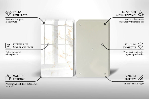Tagliere in vetro temperato Elegante pietra di marmo