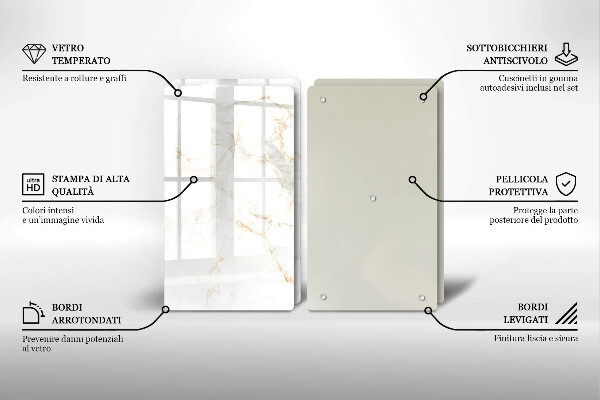 Tagliere in vetro temperato Elegante pietra di marmo