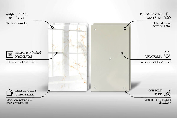 Tagliere in vetro temperato Elegante pietra di marmo