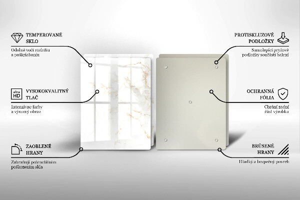 Tagliere in vetro temperato Elegante pietra di marmo
