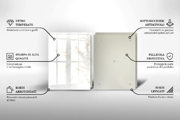 Tagliere in vetro temperato Elegante pietra di marmo