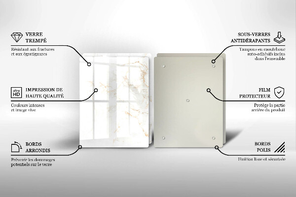 Tagliere in vetro temperato Elegante pietra di marmo