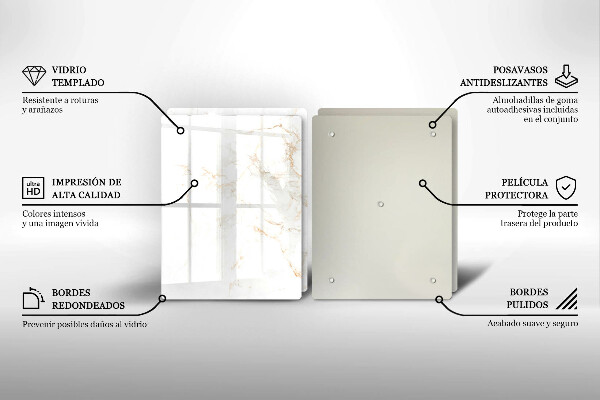 Tagliere in vetro temperato Elegante pietra di marmo