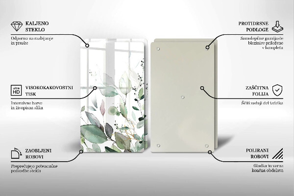 Tagliere in vetro temperato Piante ad acquerello