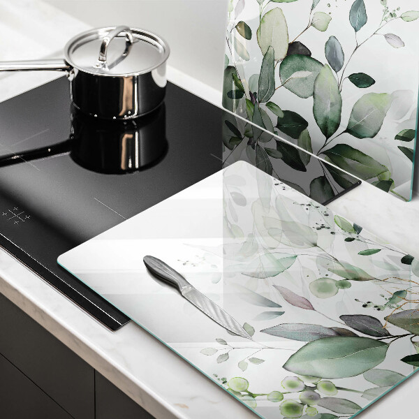 Tagliere in vetro temperato Piante ad acquerello