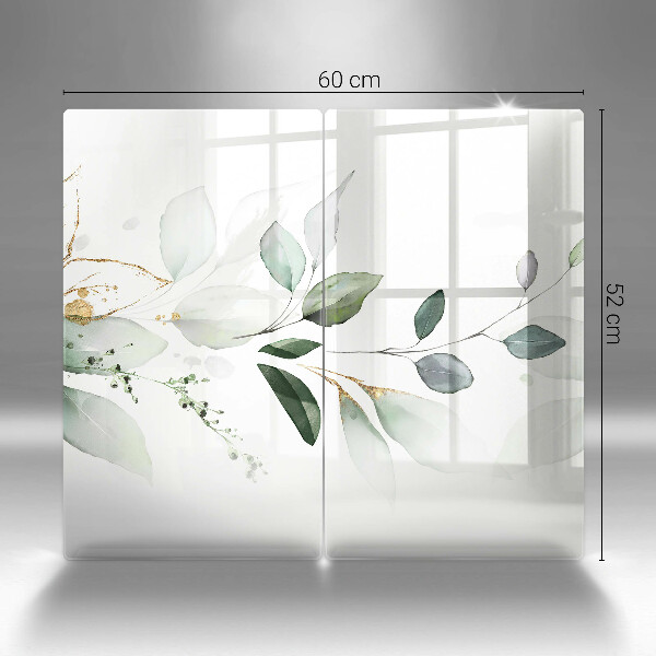 Tagliere in vetro temperato Foglie ad acquerello