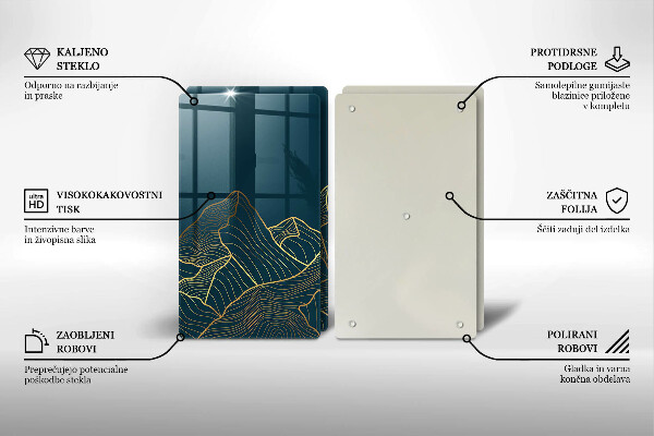 Tagliere in vetro temperato Montagne astratte