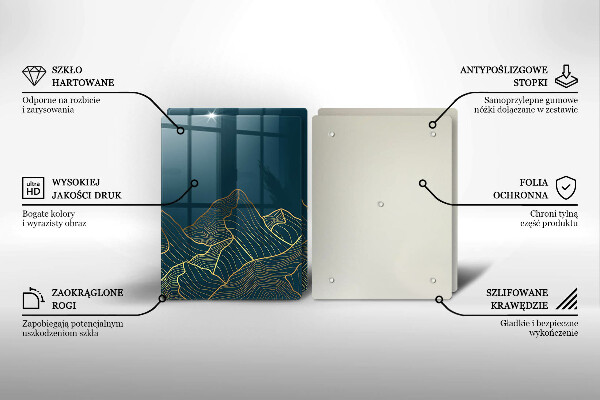 Tagliere in vetro temperato Montagne astratte