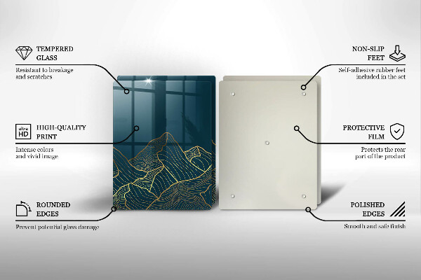 Tagliere in vetro temperato Montagne astratte