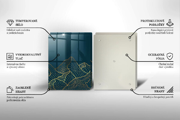 Tagliere in vetro temperato Montagne astratte