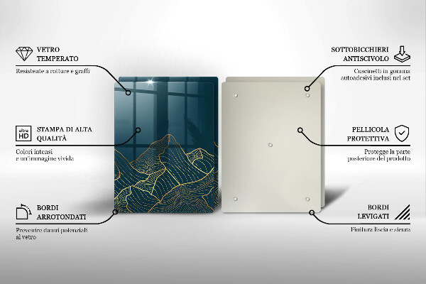 Tagliere in vetro temperato Montagne astratte