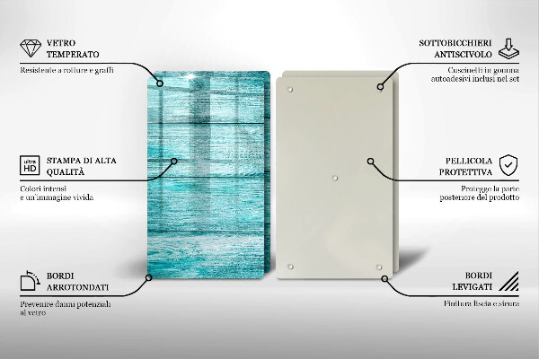 Tagliere in vetro temperato Tavole in legno d'epoca