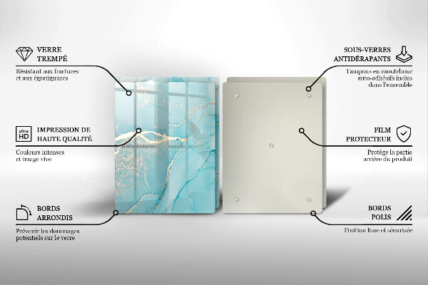 Tagliere in vetro temperato Astrazione di pietra