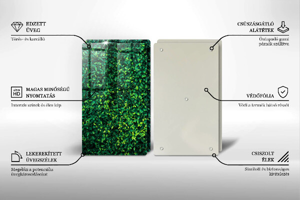 Tagliere in vetro temperato Pianta con foglie piccole