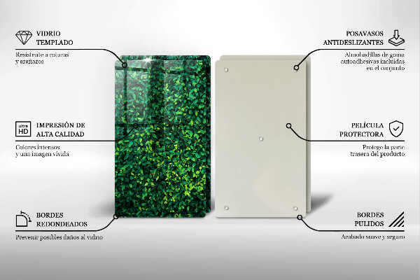 Tagliere in vetro temperato Pianta con foglie piccole