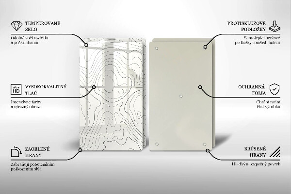 Tagliere in vetro temperato Progettazione di linee artistiche