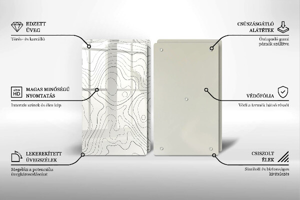 Tagliere in vetro temperato Progettazione di linee artistiche