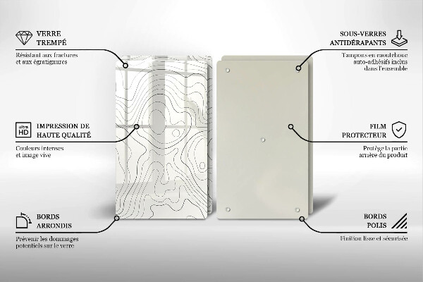 Tagliere in vetro temperato Progettazione di linee artistiche