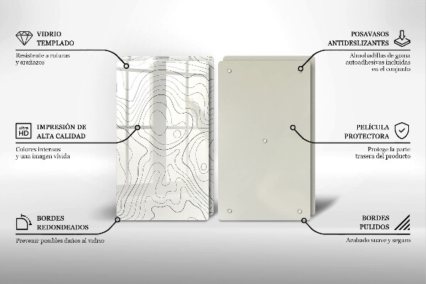 Tagliere in vetro temperato Progettazione di linee artistiche