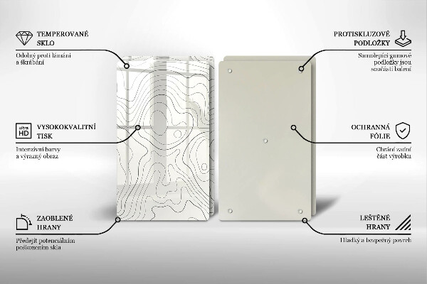 Tagliere in vetro temperato Progettazione di linee artistiche