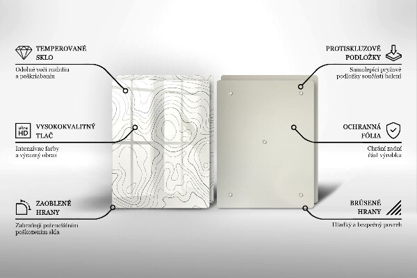 Tagliere in vetro temperato Progettazione di linee artistiche
