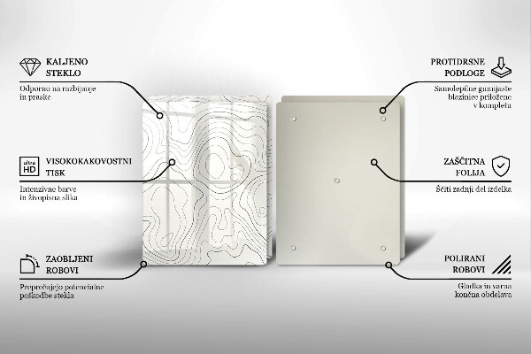 Tagliere in vetro temperato Progettazione di linee artistiche