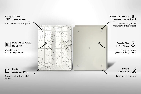 Tagliere in vetro temperato Progettazione di linee artistiche