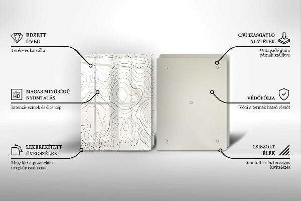 Tagliere in vetro temperato Progettazione di linee artistiche