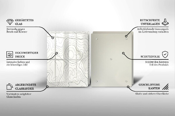 Tagliere in vetro temperato Progettazione di linee artistiche