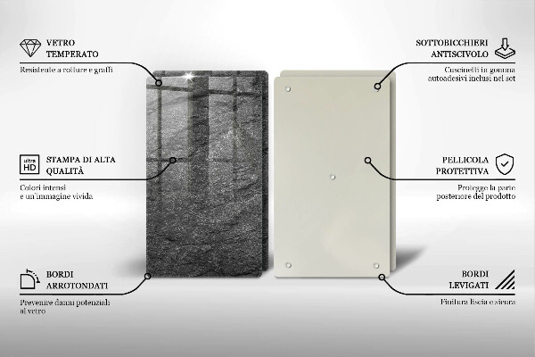 Tagliere in vetro temperato Trama di pietra