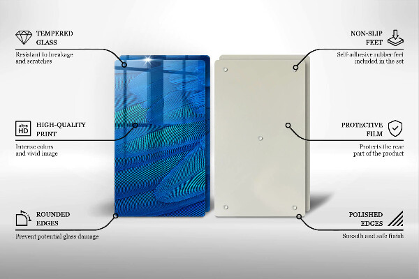 Tagliere in vetro temperato Piume di uccelli