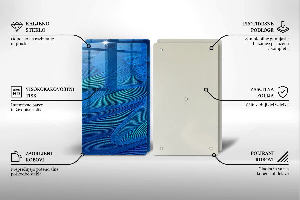 Tagliere in vetro temperato Piume di uccelli