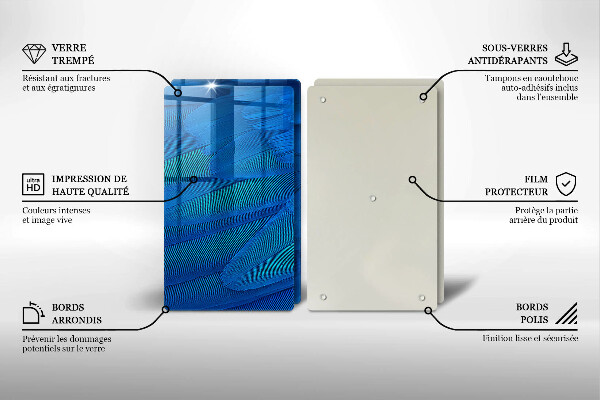 Tagliere in vetro temperato Piume di uccelli