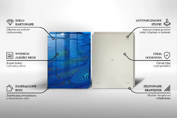 Tagliere in vetro temperato Piume di uccelli
