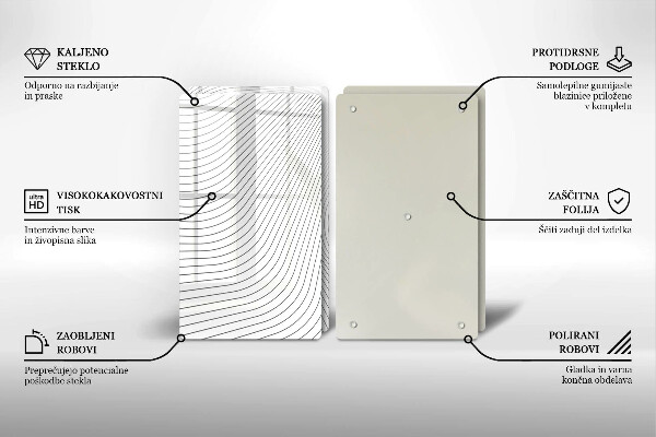 Tagliere in vetro temperato Modello di linee moderne