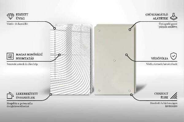 Tagliere in vetro temperato Modello di linee moderne