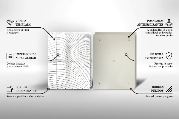 Tagliere in vetro temperato Modello di linee moderne