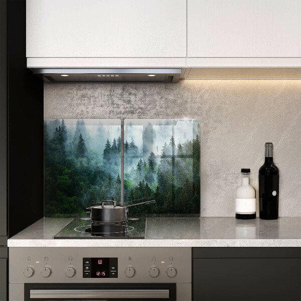 Tagliere in vetro temperato Foresta nella nebbia