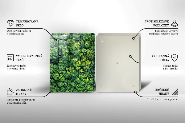Tagliere in vetro temperato Pianta di muschio naturale