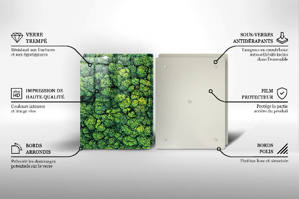 Tagliere in vetro temperato Pianta di muschio naturale
