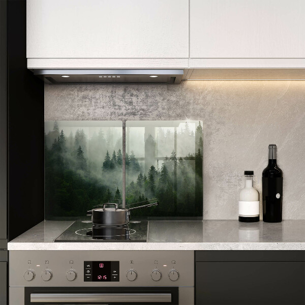 Tagliere in vetro temperato Paesaggio forestale nebbioso