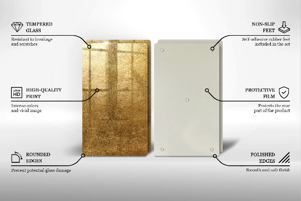 Tagliere in vetro temperato Sfondo texture oro